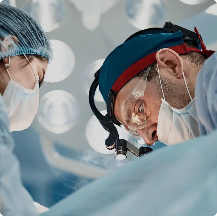 Dental surgeon during surgery